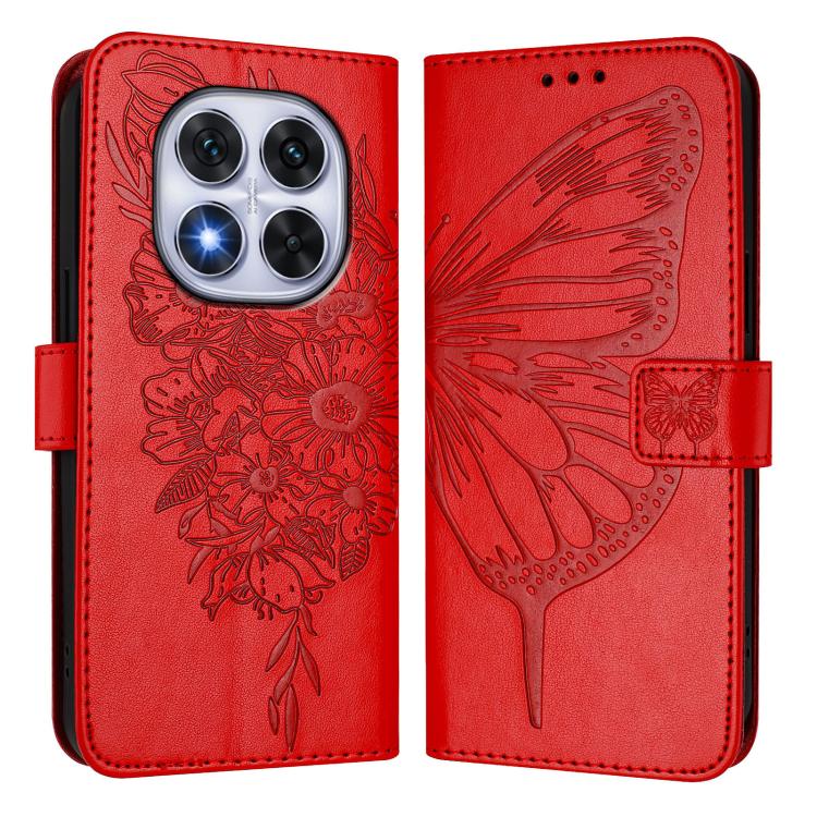 For Xiaomi Poco X7 Embossed Butterfly Leather Phone Case