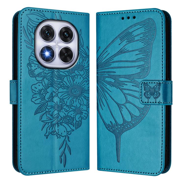 For Xiaomi Poco X7 Embossed Butterfly Leather Phone Case