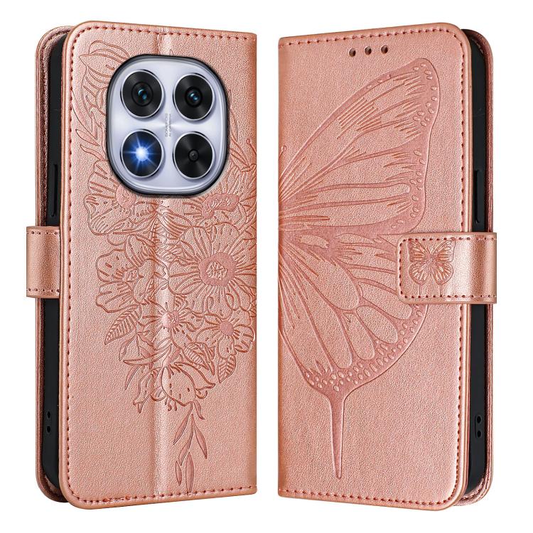 For Xiaomi Poco X7 Embossed Butterfly Leather Phone Case