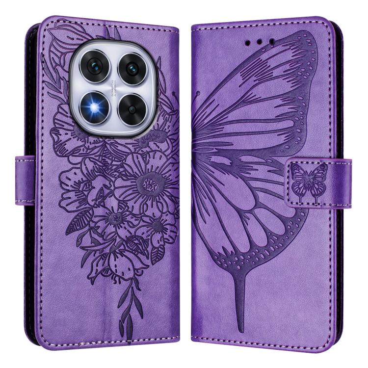 For Xiaomi Poco X7 Embossed Butterfly Leather Phone Case