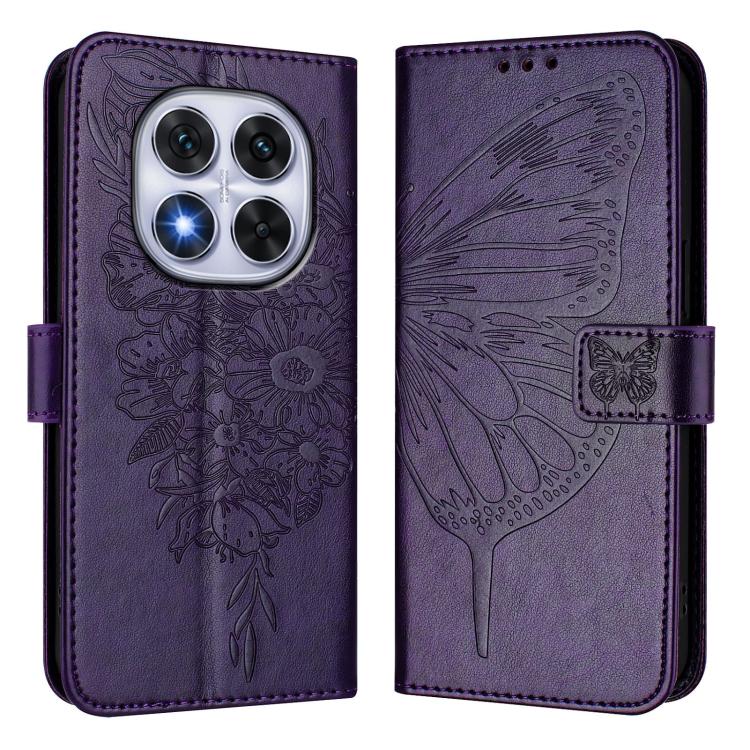 For Xiaomi Poco X7 Embossed Butterfly Leather Phone Case