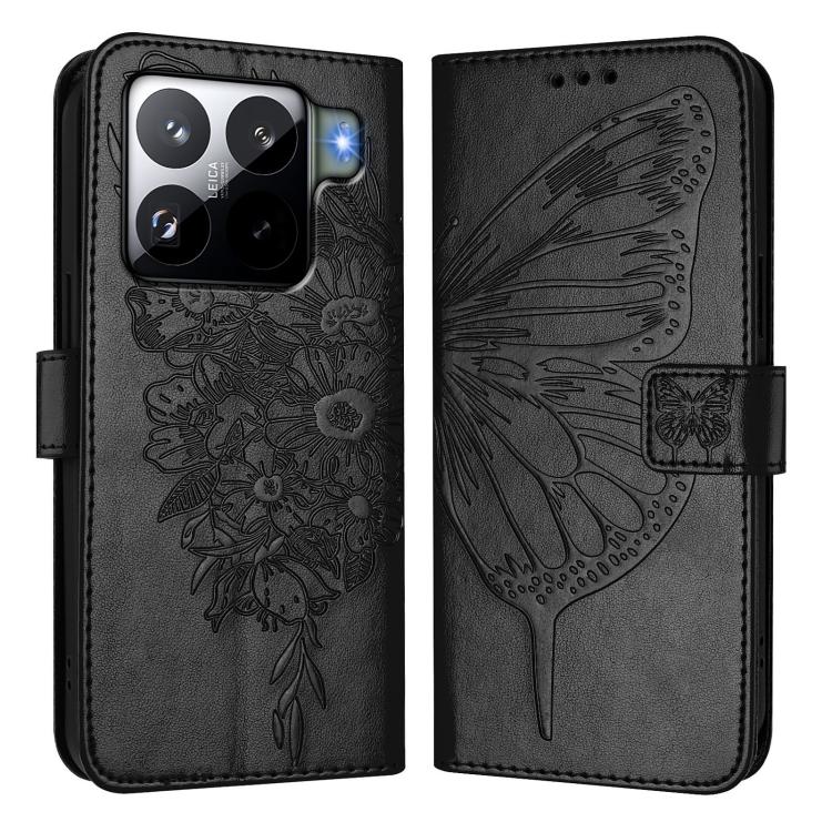 For Xiaomi 15S Pro 5G Embossed Butterfly Leather Phone Case