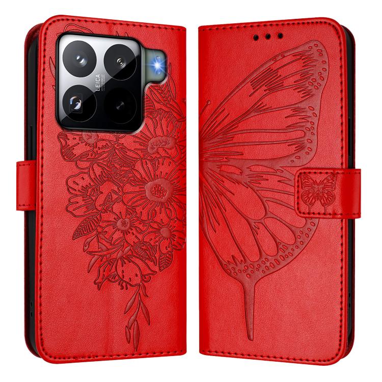 For Xiaomi 15S Pro 5G Embossed Butterfly Leather Phone Case