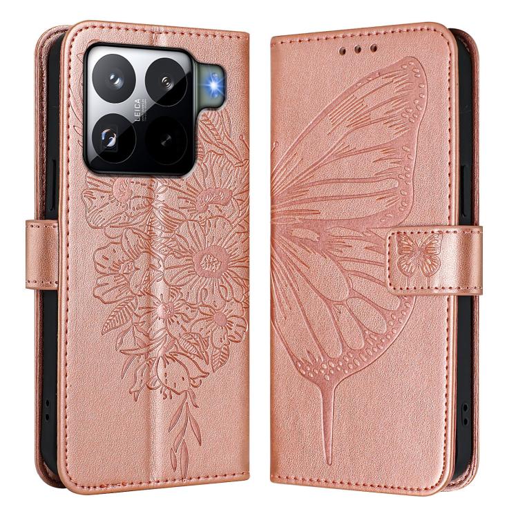 For Xiaomi 15S Pro 5G Embossed Butterfly Leather Phone Case