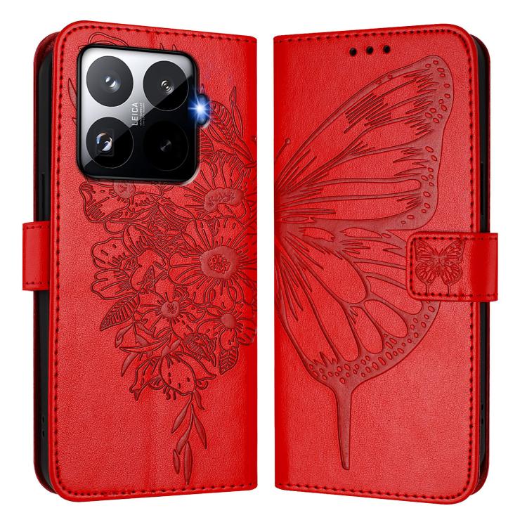 For Xiaomi 15T Pro 5G Embossed Butterfly Leather Phone Case