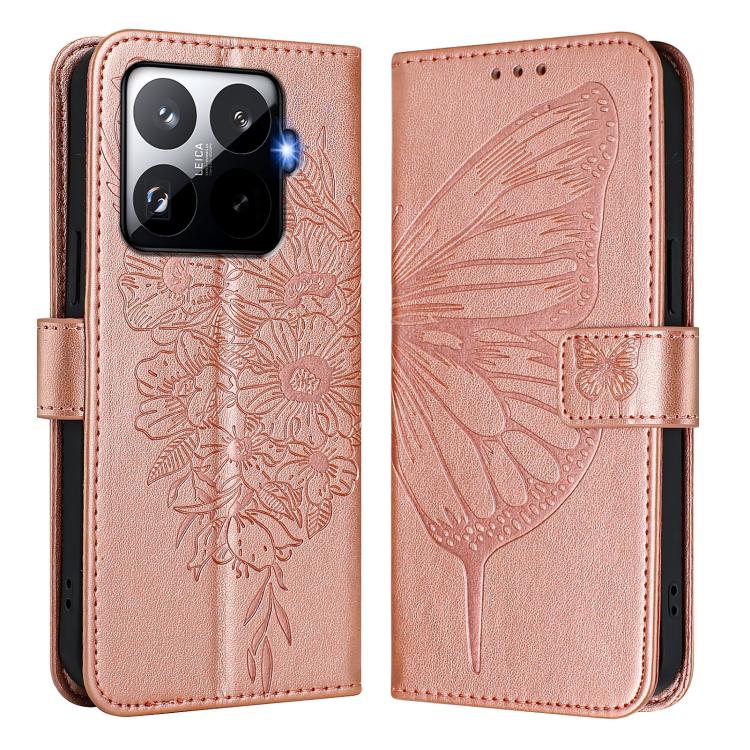 For Xiaomi 15T Pro 5G Embossed Butterfly Leather Phone Case