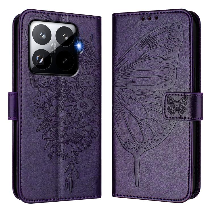 For Xiaomi 15T Pro 5G Embossed Butterfly Leather Phone Case