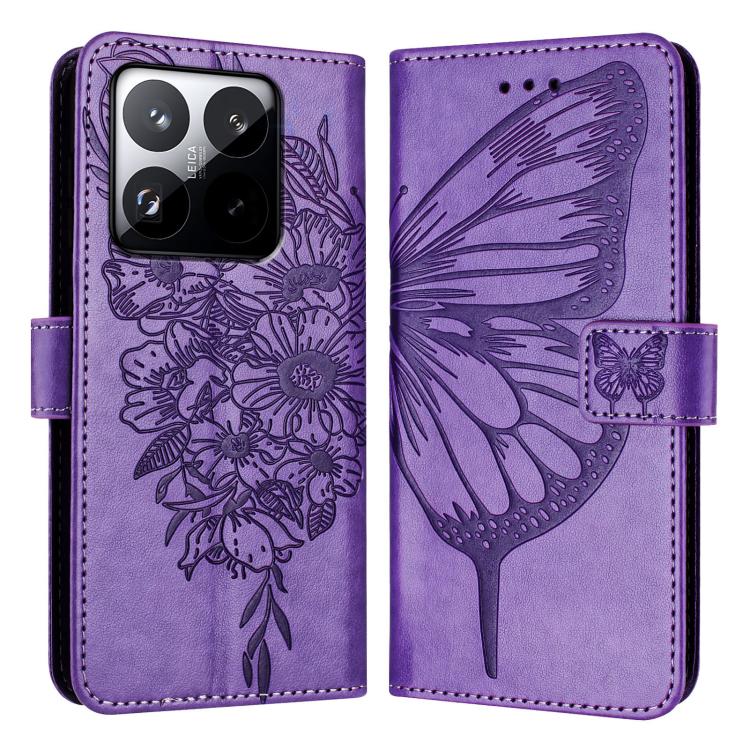 For Xiaomi 15T 5G Embossed Butterfly Leather Phone Case
