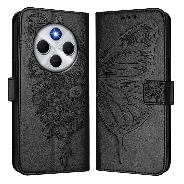 For Xiaomi Poco M7 5G / C75 4G Embossed Butterfly Leather Phone Case