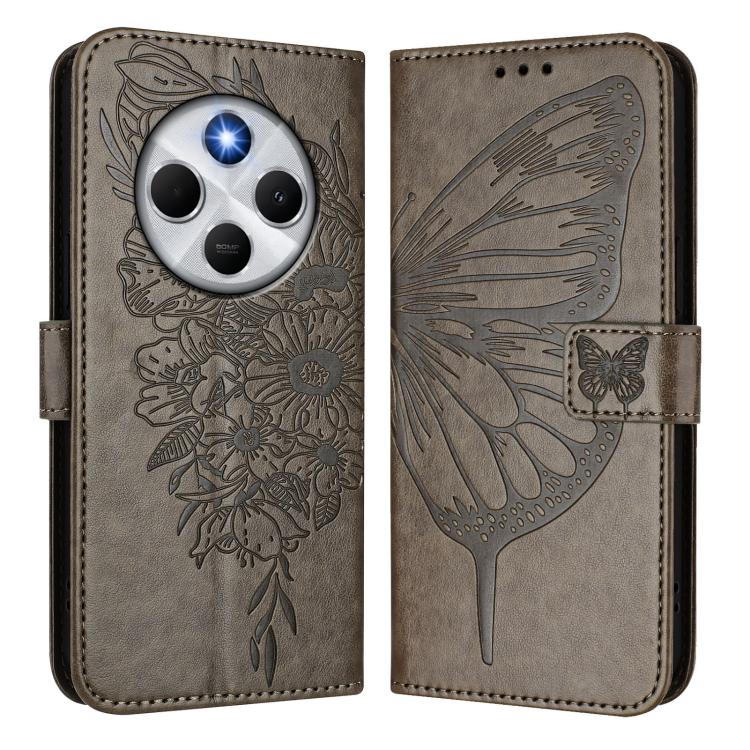 For Xiaomi Poco M7 5G / C75 4G Embossed Butterfly Leather Phone Case
