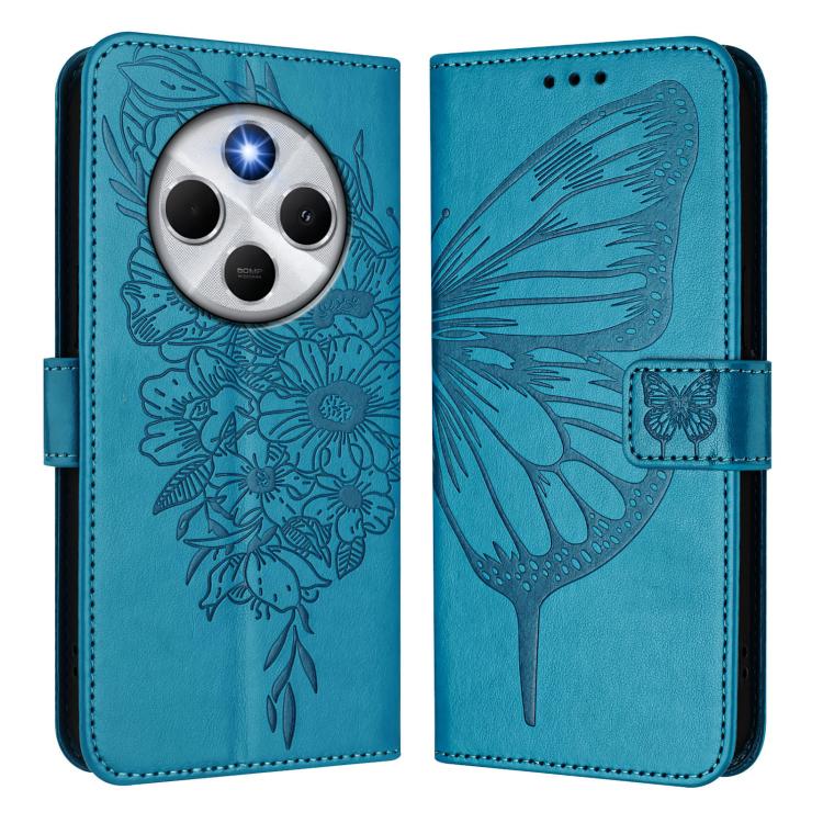 For Xiaomi Poco M7 5G / C75 4G Embossed Butterfly Leather Phone Case
