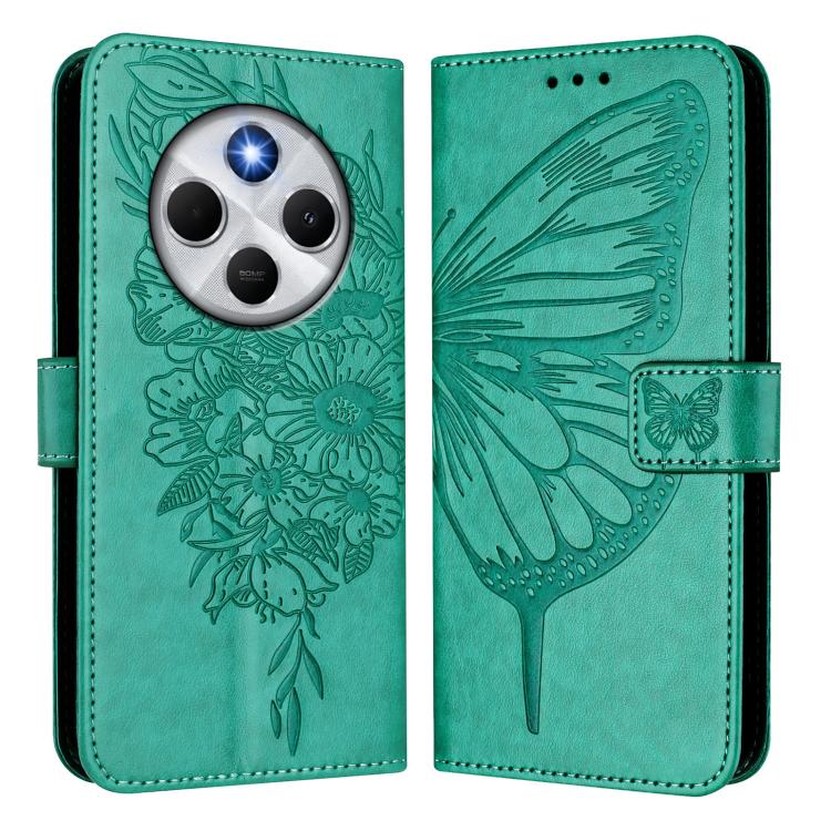 For Xiaomi Poco M7 5G / C75 4G Embossed Butterfly Leather Phone Case