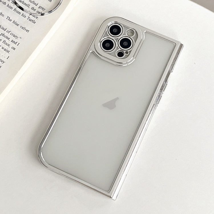 For iPhone 15 Pro Max Electroplated Solid Color Fine Hole TPU Phone Case