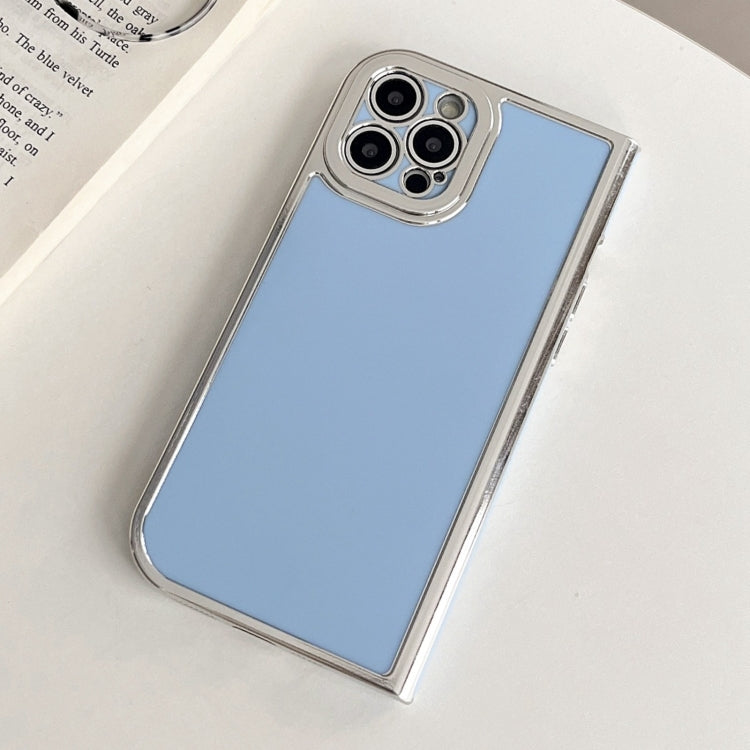 For iPhone 15 Pro Max Electroplated Solid Color Fine Hole TPU Phone Case
