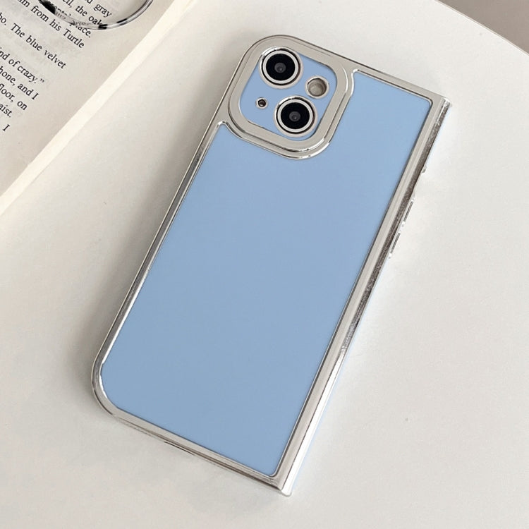 For iPhone 15 Plus Electroplated Solid Color Fine Hole TPU Phone Case