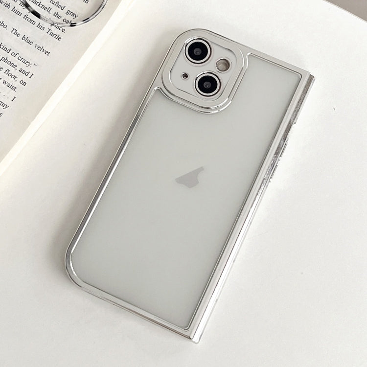 For iPhone 14 Plus Electroplated Solid Color Fine Hole TPU Phone Case