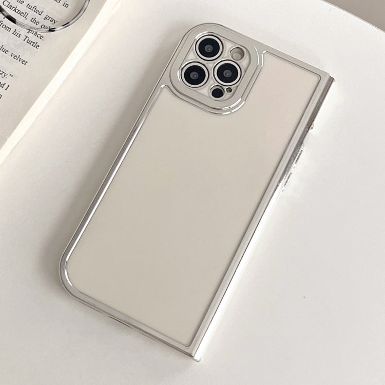 For iPhone 14 Pro Max Electroplated Solid Color Fine Hole TPU Phone Case