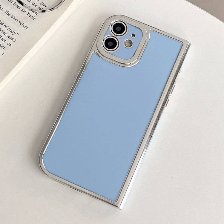For iPhone 12 Electroplated Solid Color Fine Hole TPU Phone Case