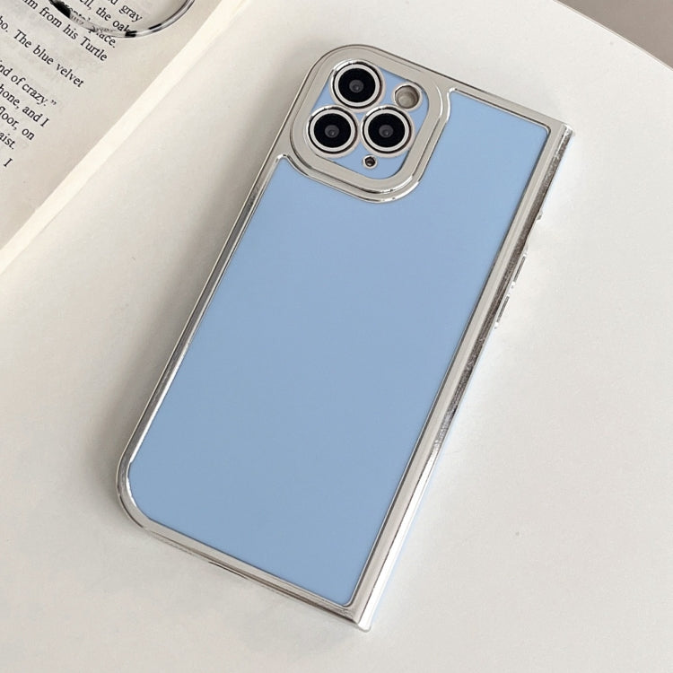 For iPhone 11 Pro Max Electroplated Solid Color Fine Hole TPU Phone Case