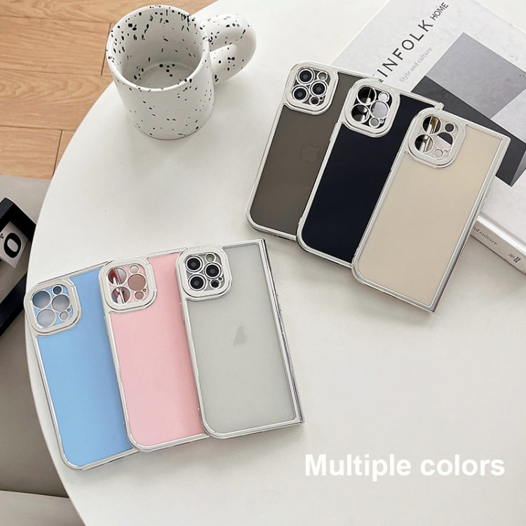 For iPhone 14 Electroplated Solid Color Fine Hole TPU Phone Case