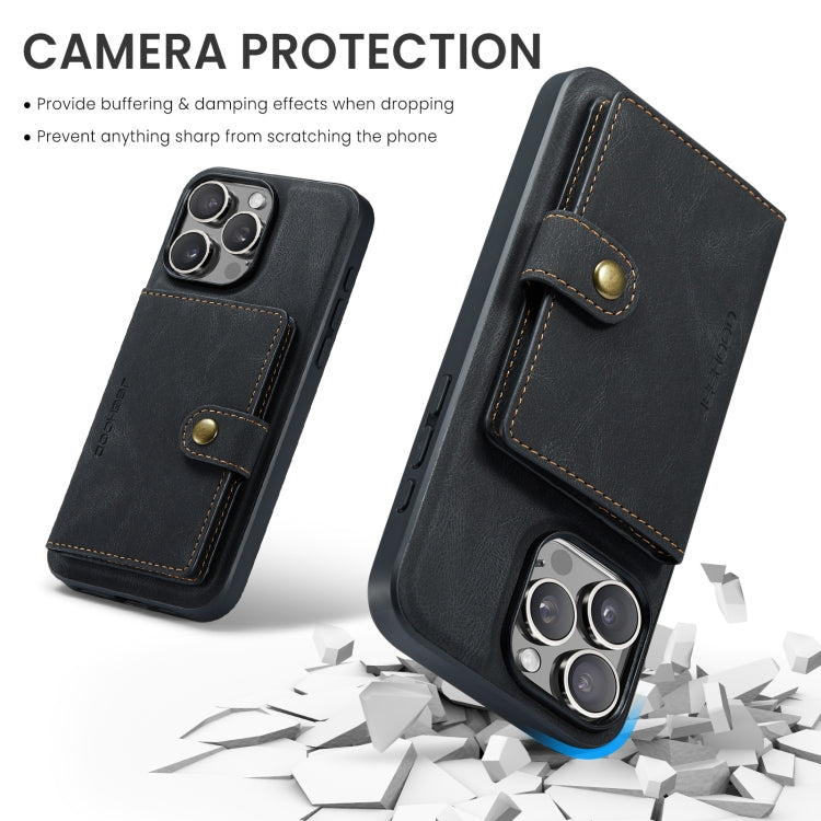 For iPhone 16 Pro Max JEEHOOD J01 Retro Magnetic Detachable Wallet Phone Case