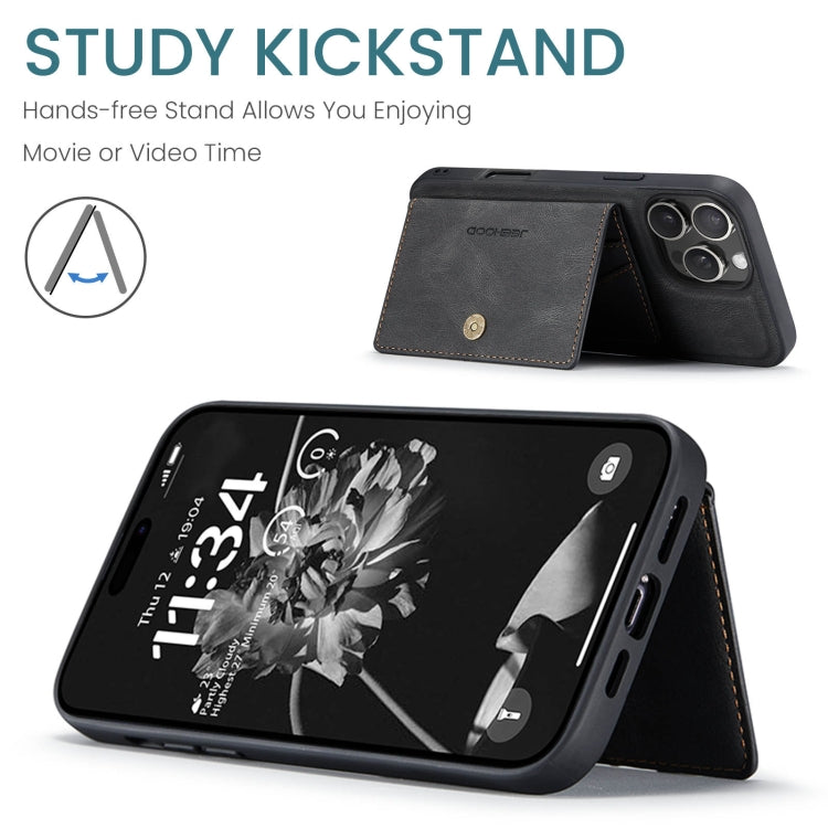 For iPhone 16 Pro Max JEEHOOD J01 Retro Magnetic Detachable Wallet Phone Case