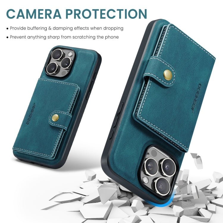For iPhone 16 Pro Max JEEHOOD J01 Retro Magnetic Detachable Wallet Phone Case