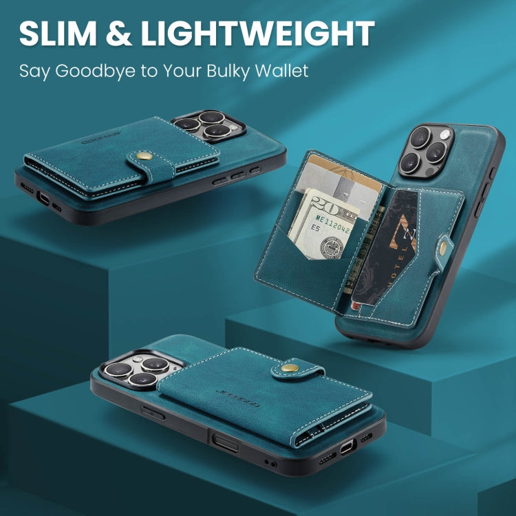 For iPhone 16 Pro Max JEEHOOD J01 Retro Magnetic Detachable Wallet Phone Case