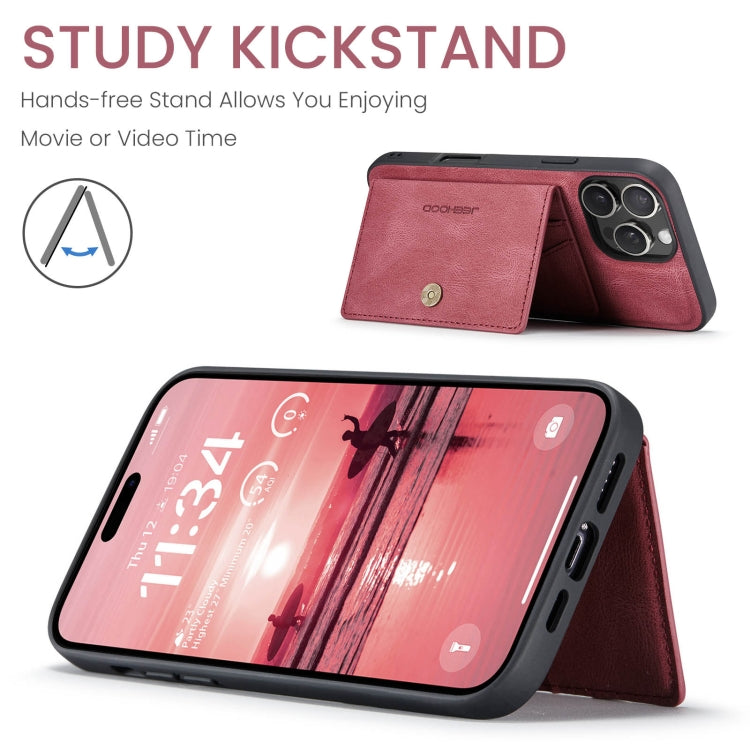 For iPhone 16 Pro Max JEEHOOD J01 Retro Magnetic Detachable Wallet Phone Case
