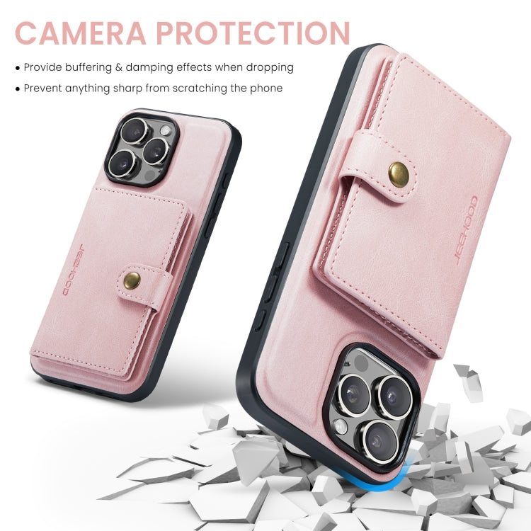 For iPhone 16 Pro Max JEEHOOD J01 Retro Magnetic Detachable Wallet Phone Case