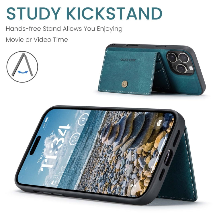 For iPhone 16 Pro JEEHOOD J01 Retro Magnetic Detachable Wallet Phone Case