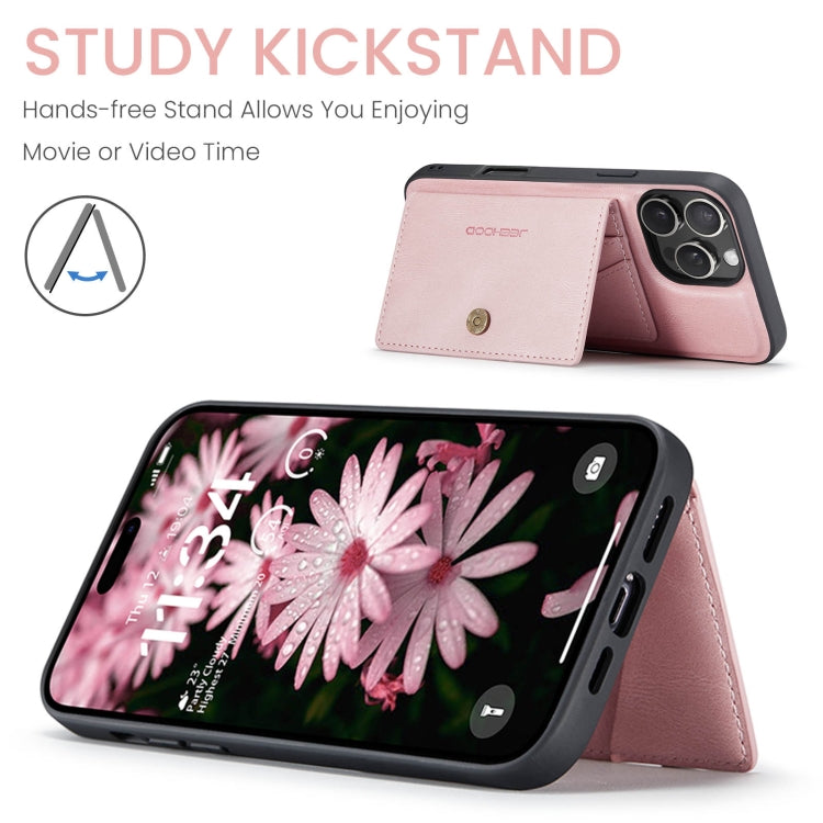 For iPhone 16 Pro JEEHOOD J01 Retro Magnetic Detachable Wallet Phone Case