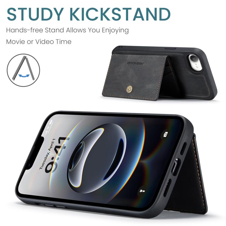 For iPhone 17e / 16e JEEHOOD J01 Retro Magnetic Detachable Wallet Phone Case