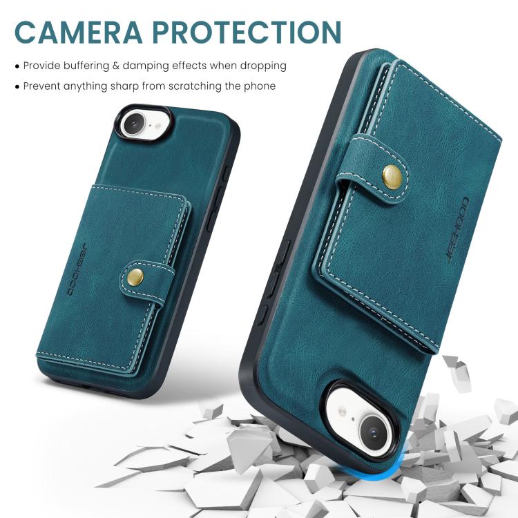 For iPhone 17e / 16e JEEHOOD J01 Retro Magnetic Detachable Wallet Phone Case