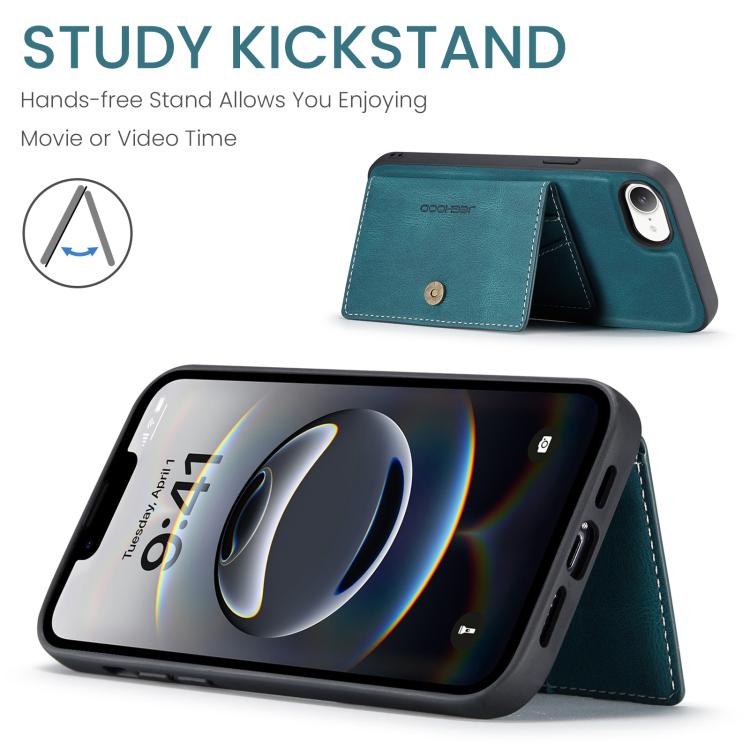 For iPhone 17e / 16e JEEHOOD J01 Retro Magnetic Detachable Wallet Phone Case