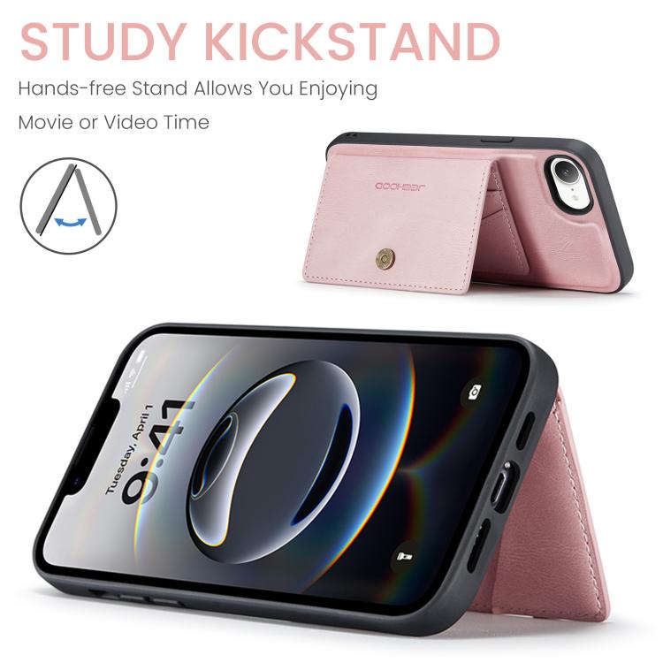 For iPhone 17e / 16e JEEHOOD J01 Retro Magnetic Detachable Wallet Phone Case