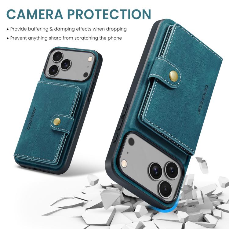 For iPhone 17 Pro Max JEEHOOD J01 Retro Magnetic Detachable Wallet Phone Case