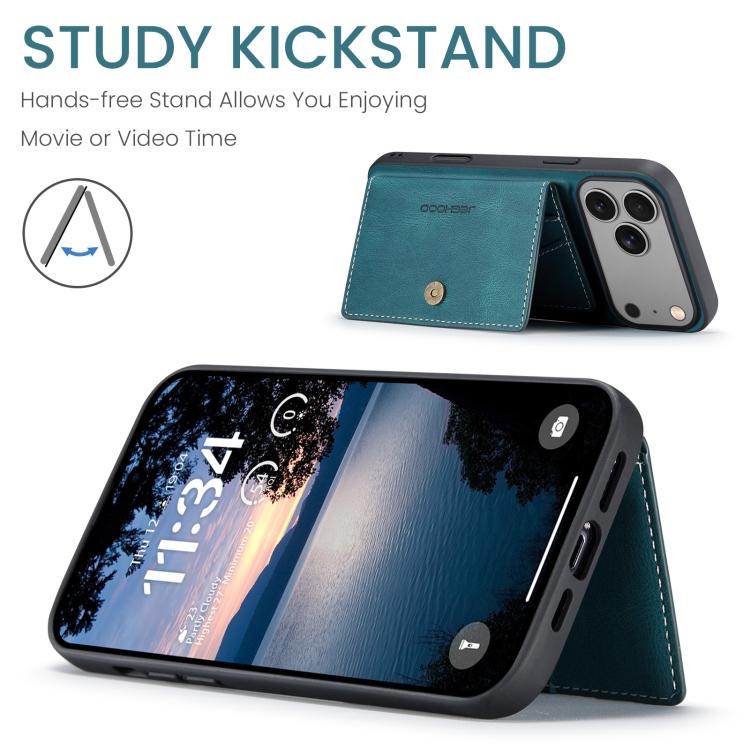 For iPhone 17 Pro Max JEEHOOD J01 Retro Magnetic Detachable Wallet Phone Case