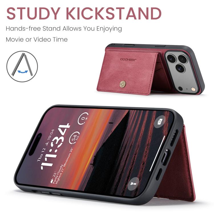 For iPhone 17 Pro Max JEEHOOD J01 Retro Magnetic Detachable Wallet Phone Case