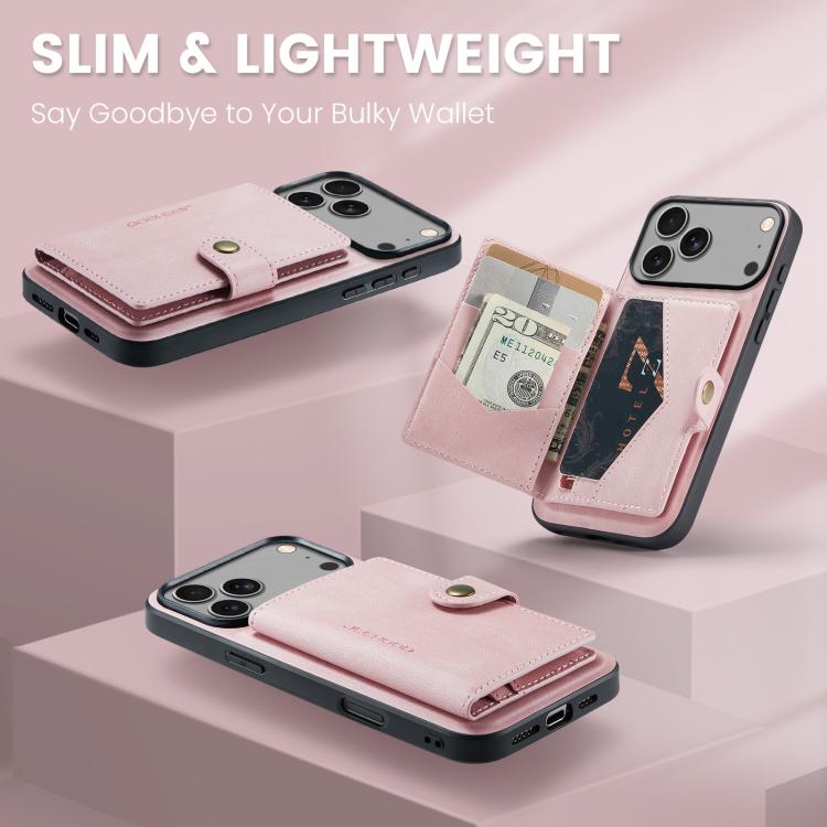 For iPhone 17 Pro Max JEEHOOD J01 Retro Magnetic Detachable Wallet Phone Case