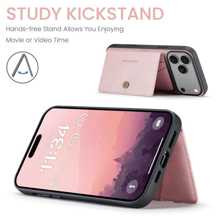 For iPhone 17 Pro JEEHOOD J01 Retro Magnetic Detachable Wallet Phone Case