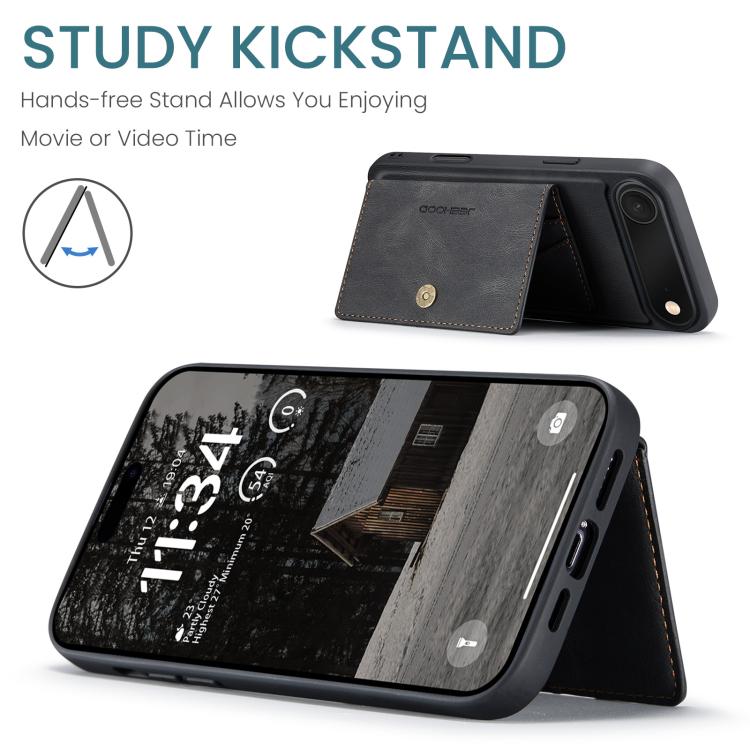 For iPhone Air JEEHOOD J01 Retro Magnetic Detachable Wallet Phone Case