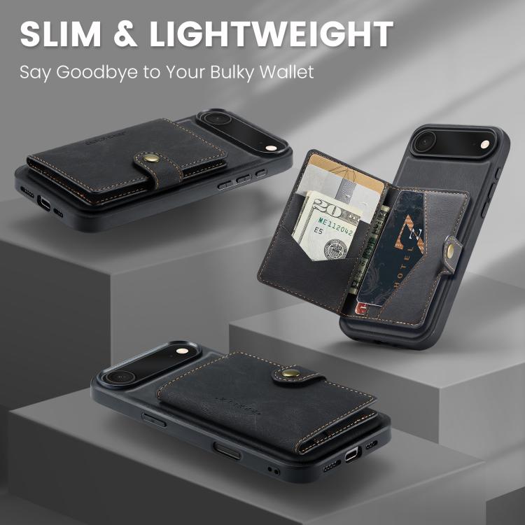For iPhone Air JEEHOOD J01 Retro Magnetic Detachable Wallet Phone Case