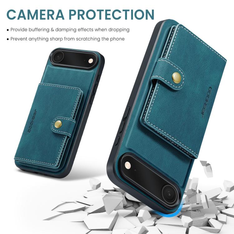 For iPhone Air JEEHOOD J01 Retro Magnetic Detachable Wallet Phone Case