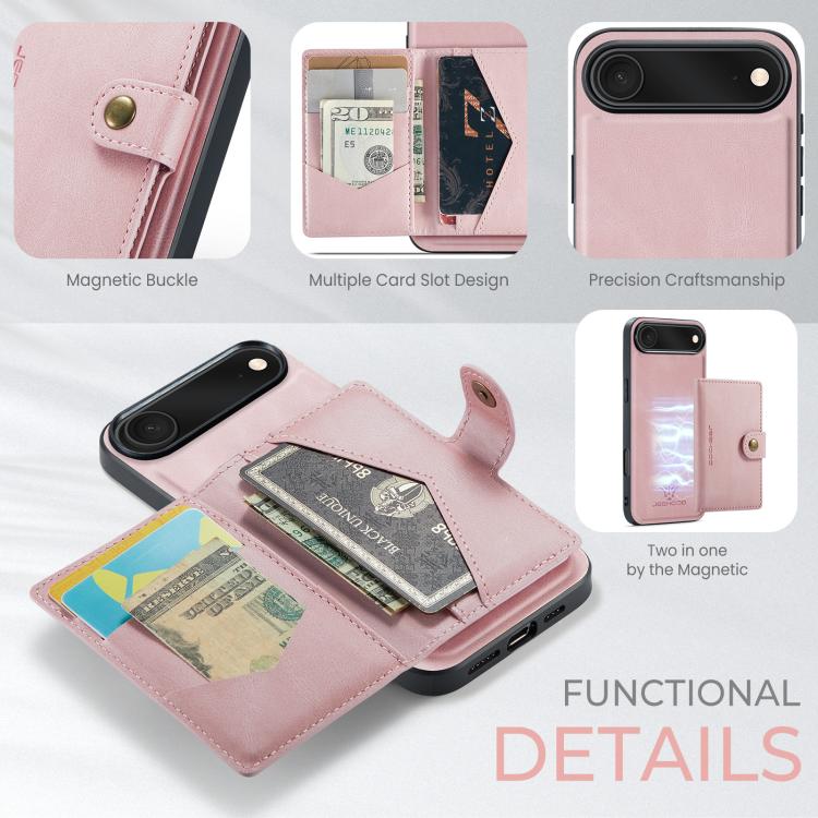For iPhone Air JEEHOOD J01 Retro Magnetic Detachable Wallet Phone Case