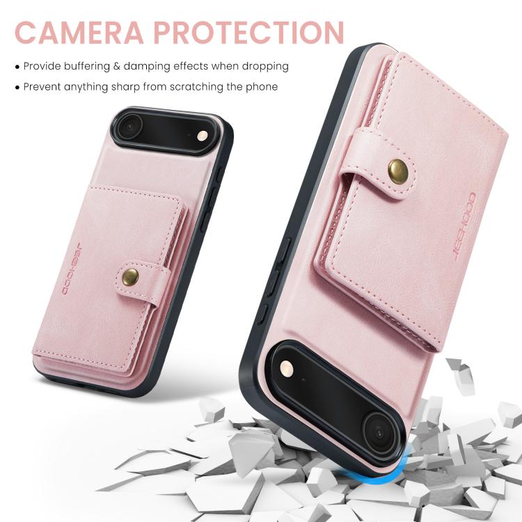 For iPhone Air JEEHOOD J01 Retro Magnetic Detachable Wallet Phone Case