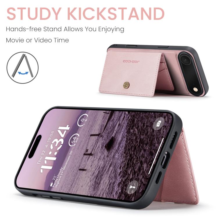 For iPhone Air JEEHOOD J01 Retro Magnetic Detachable Wallet Phone Case