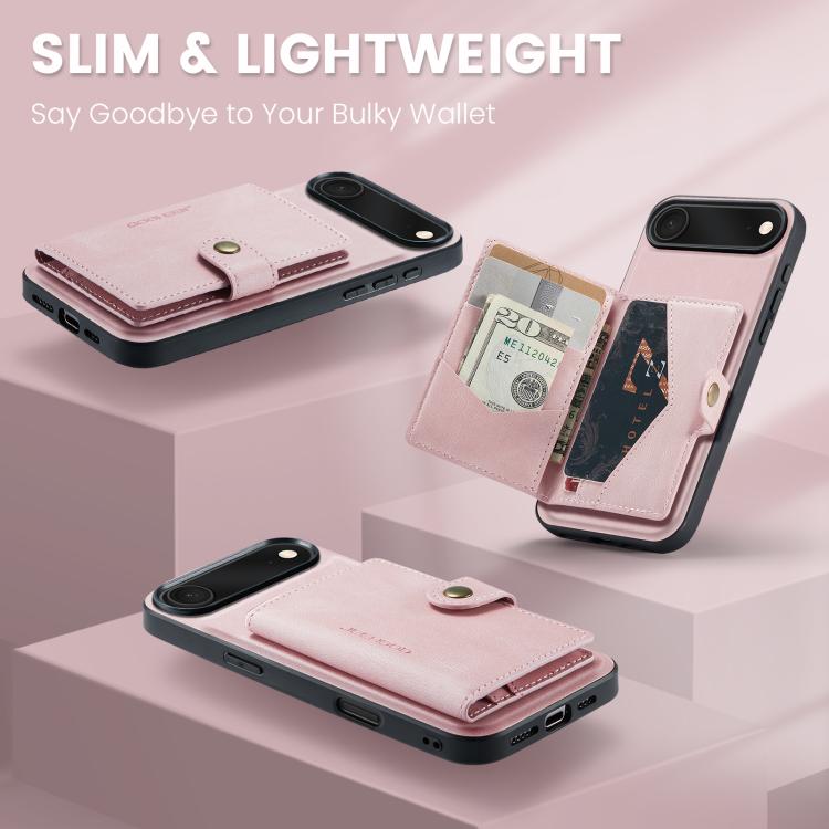 For iPhone Air JEEHOOD J01 Retro Magnetic Detachable Wallet Phone Case