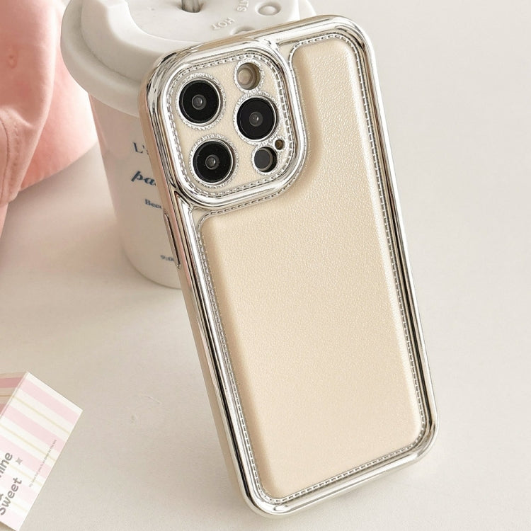 For iPhone 13 Pro Electroplated Edge Frosted Leather TPU Phone Case