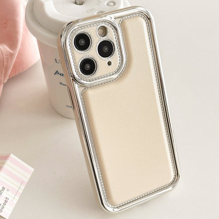 For iPhone 11 Pro Electroplated Edge Frosted Leather TPU Phone Case